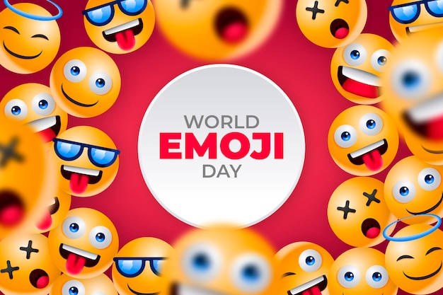 Realistic 3d world emoji day illustration