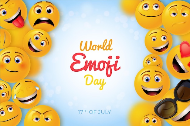 Realistic 3d world emoji day illustration