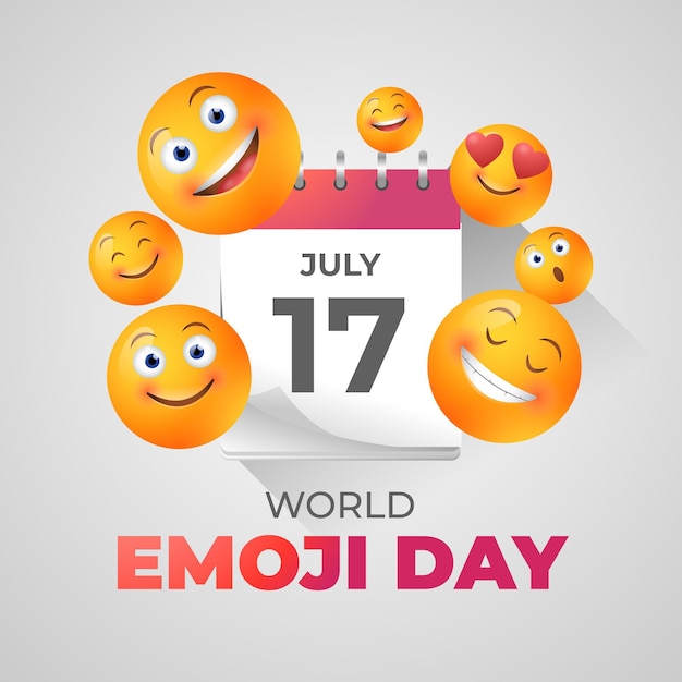 Free vector realistic 3d world emoji day illustration