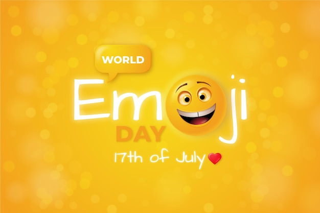 Free vector realistic 3d world emoji day illustration