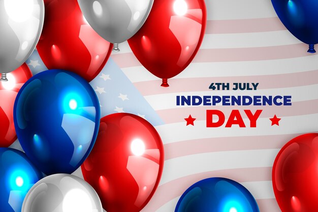 Realistic 4th of july - independence day balloons background