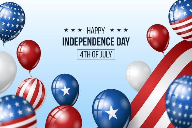 Realistic 4th of july - independence day balloons background