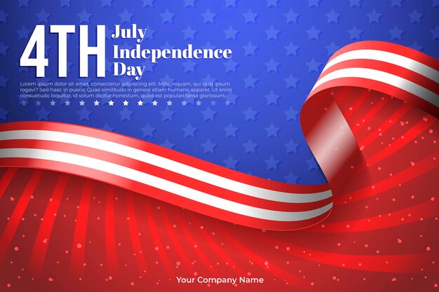 realistic 4th of july - independence day illustration