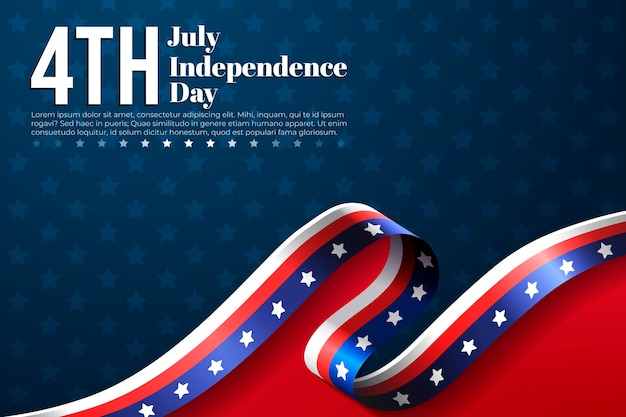 Free vector realistic 4th of july - independence day illustration