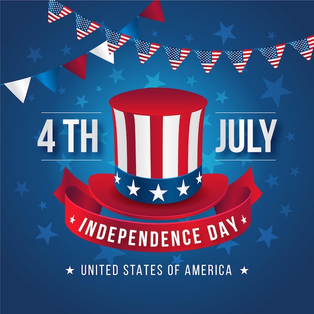 Free vector realistic 4th of july - independence day