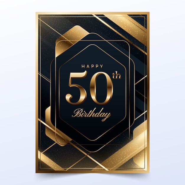 Free vector realistic 50th birthday card