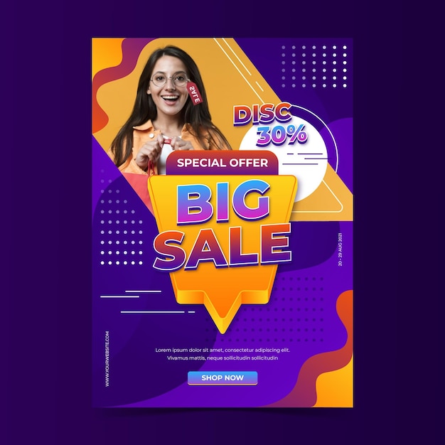 Realistic abstract sale poster template