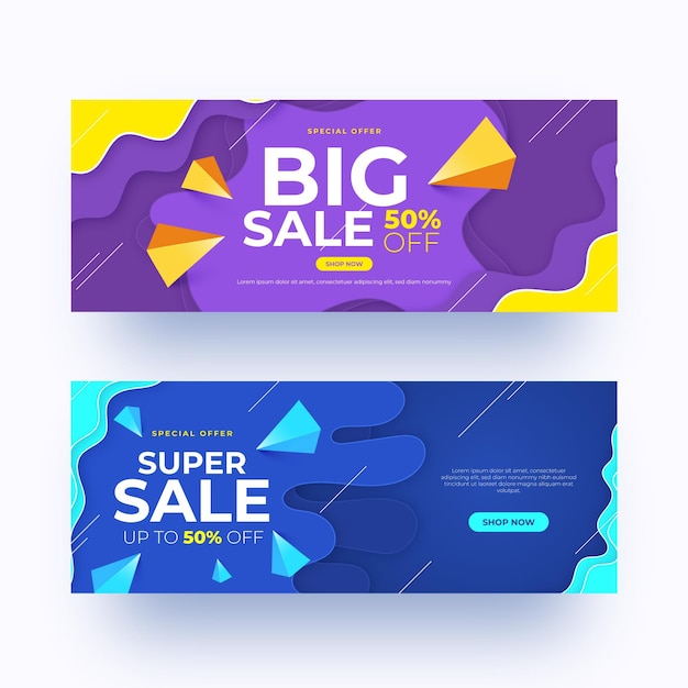 Free vector realistic abstract sales banners