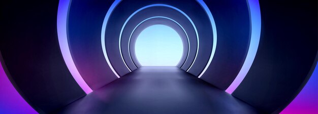 Realistic abstract tunnel with light at end