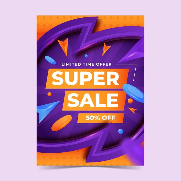 Free vector realistic abstract vertical sale poster template