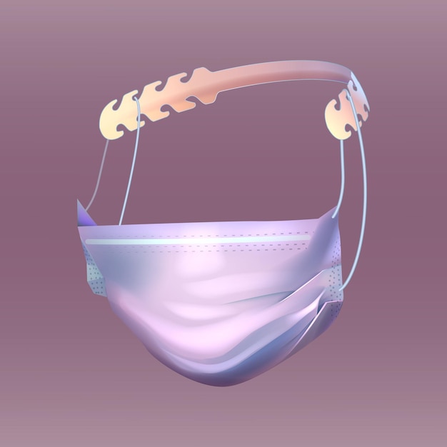 Free vector realistic adjustable medical mask