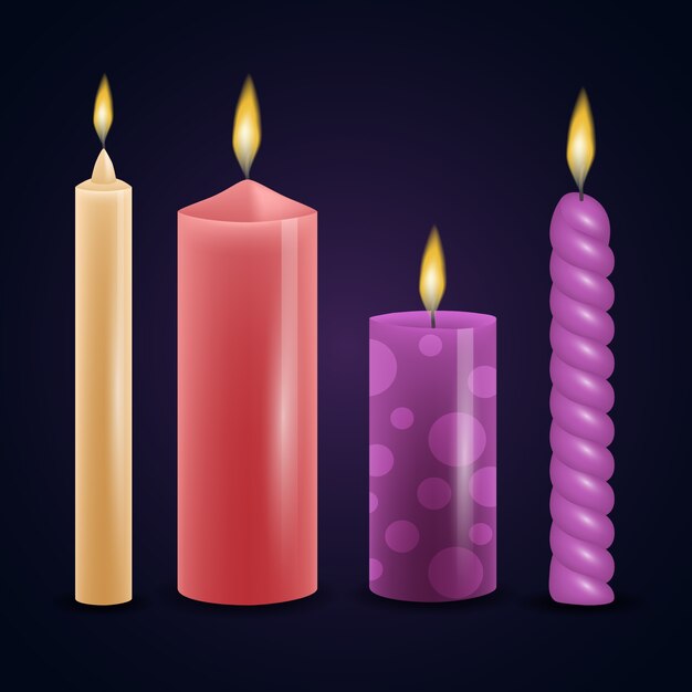 Realistic advent candles collection