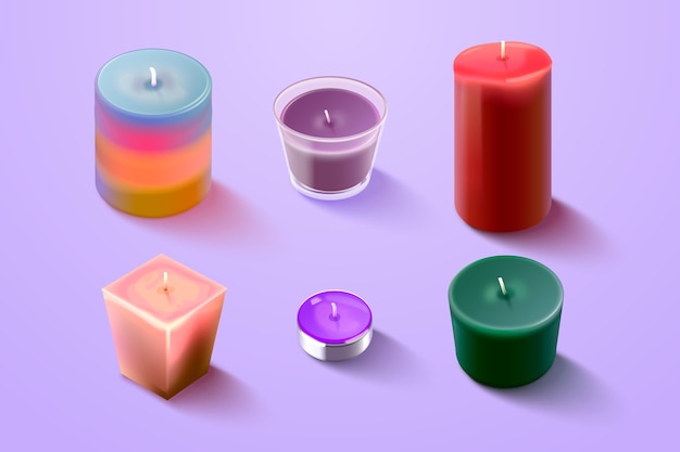 Realistic advent candles collection