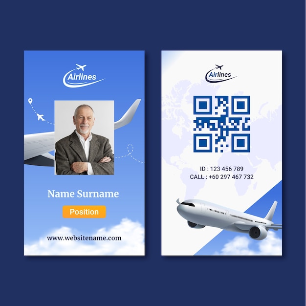 Free Vector | Realistic airline template design