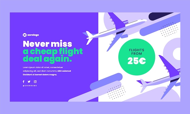 Бесплатное векторное изображение Реалистичный дизайн шаблона авиакомпании