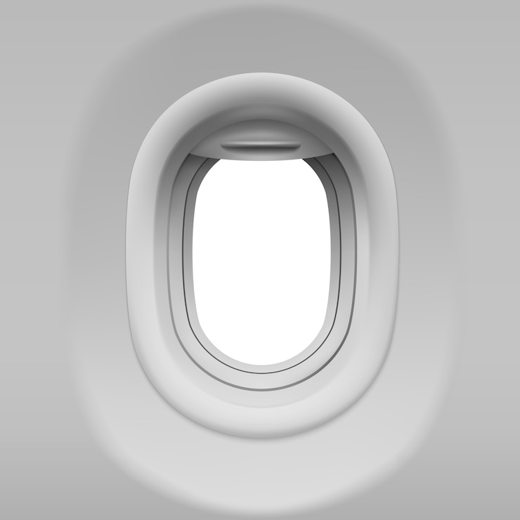 Free Vector realistic airplane porthole