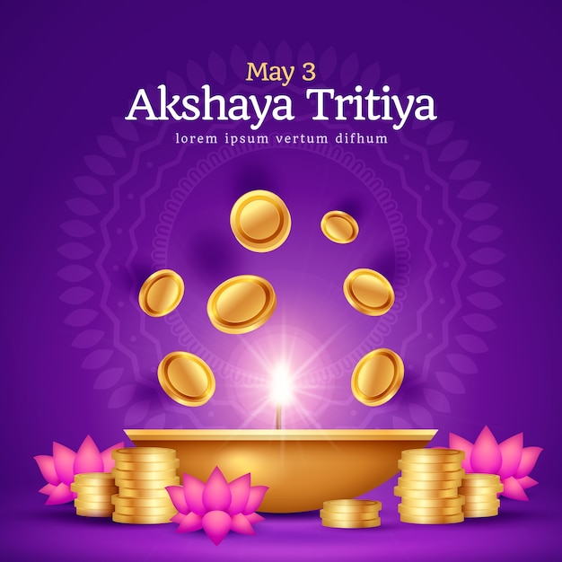 Free vector realistic akshaya tritiya illustration