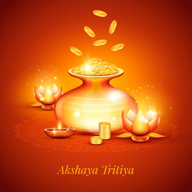 Realistic akshaya tritiya illustration