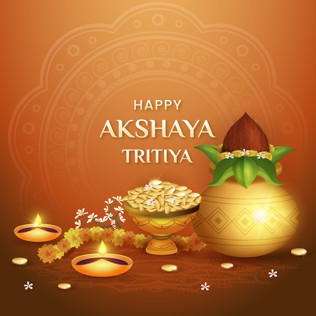 Realistic akshaya tritiya illustration