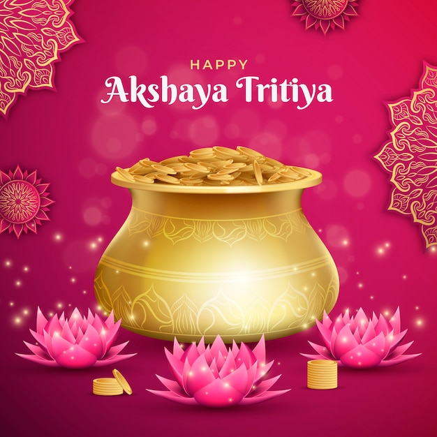 Free vector realistic akshaya tritiya illustration