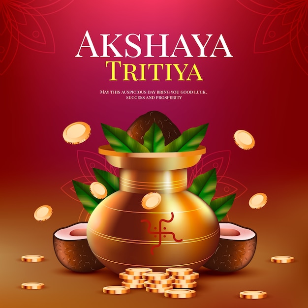 Free vector realistic akshaya tritiya illustration