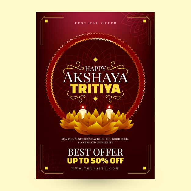 Реалистичный шаблон плаката продажи akshaya tritiya