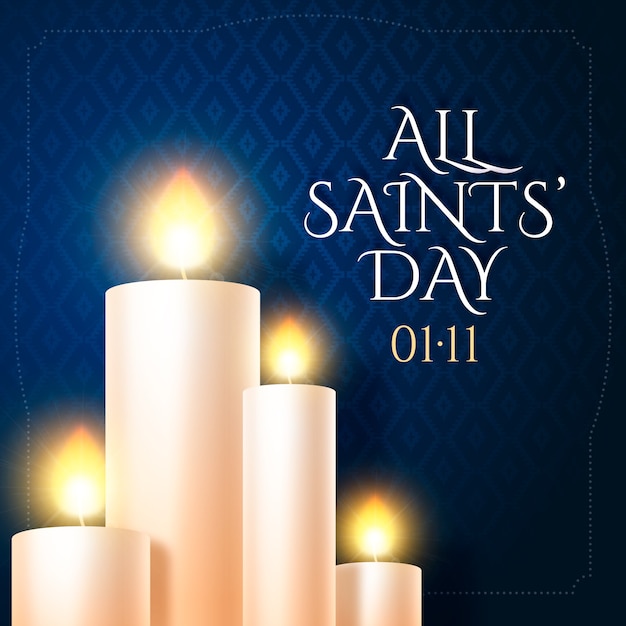 Free vector realistic all saints day illustration