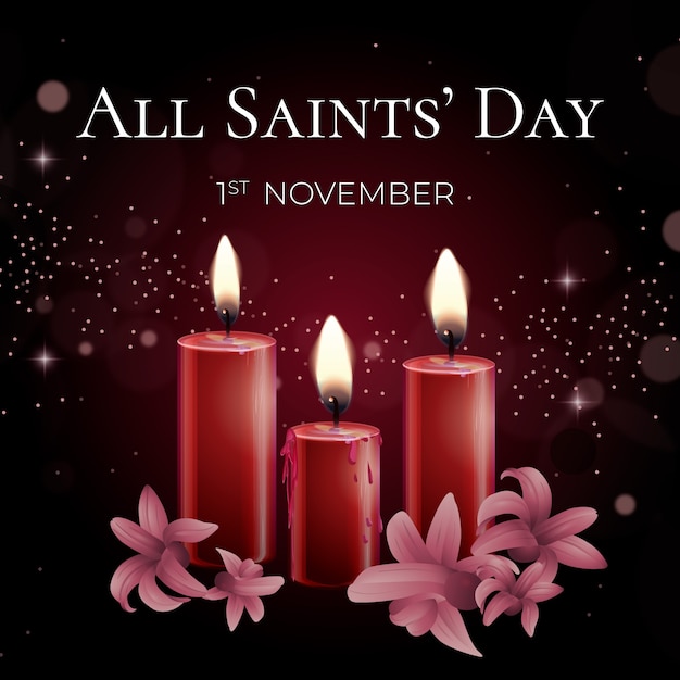 Free vector realistic all saints' day illustration