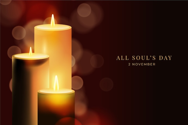 Free vector realistic all souls day illustration