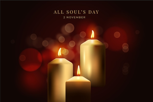 Realistic all souls day illustration