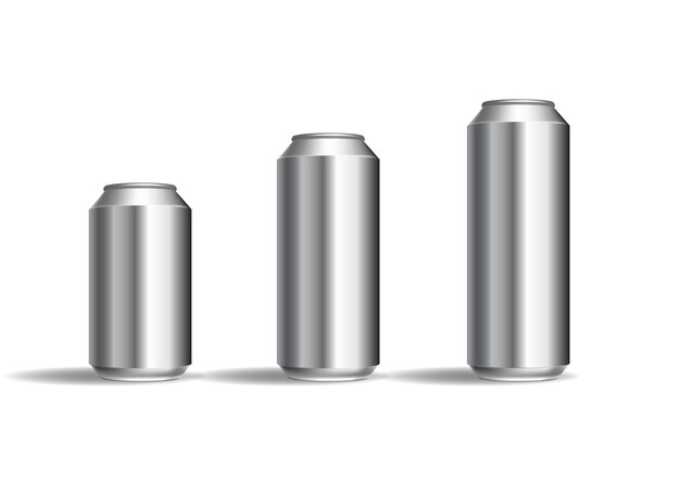 Free vector realistic aluminum cans