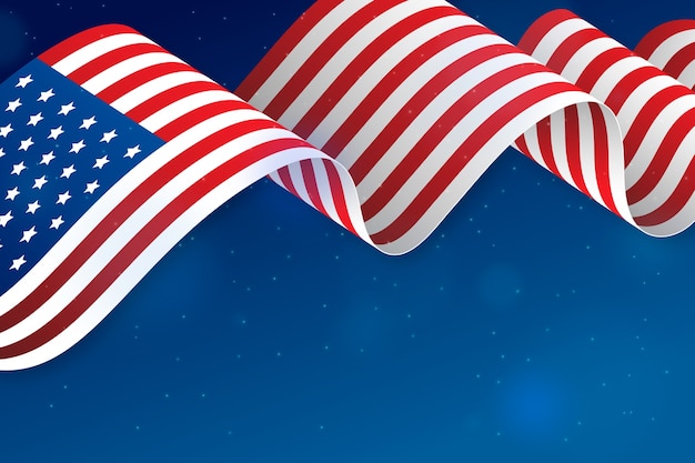 Free vector realistic american flag background