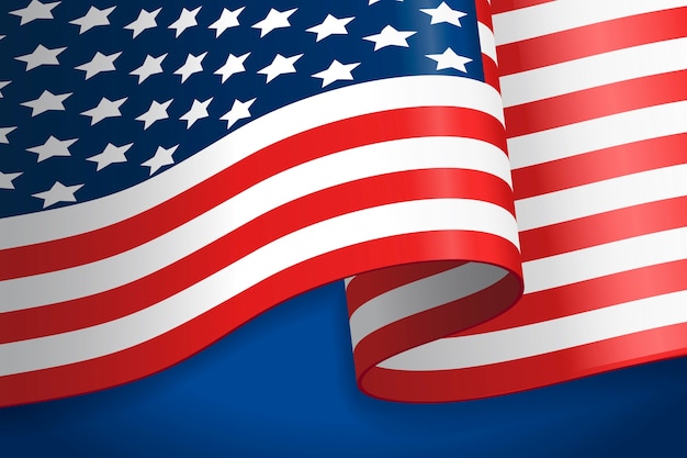 Realistic american flag background