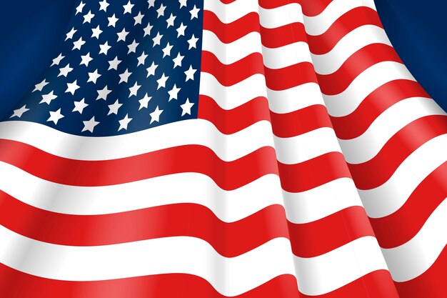 Realistic american flag background