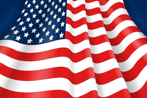 Реалистичный американский флаг фон