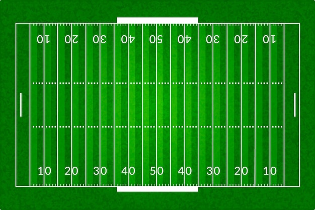 Бесплатное векторное изображение Реалистичное американское футбольное поле