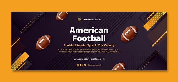 Realistic american football facebook cover template