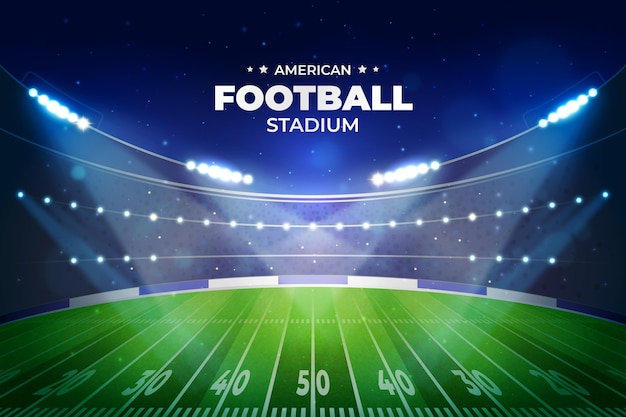 Бесплатное векторное изображение Реалистичный американский футбольный стадион