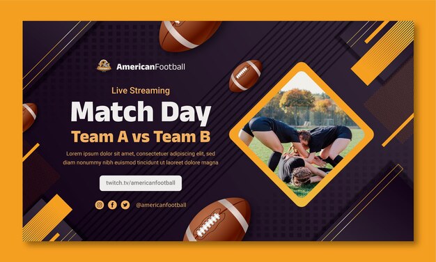 Realistic american football twitch background