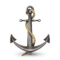 Free vector realistic anchor with rope