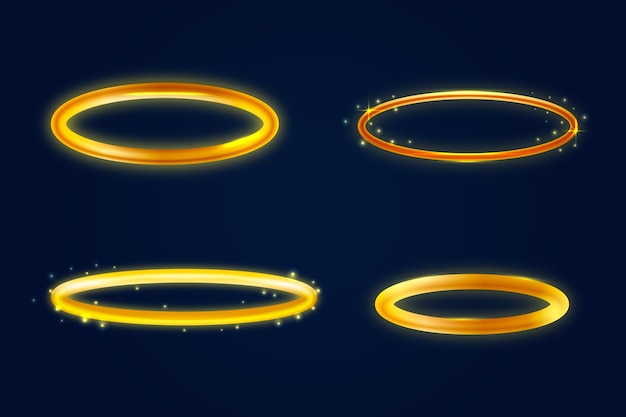 Set Halo angel ring . Holy golden nimbus circle isolated on white  background. Vector stock illustration Stock Vector Image & Art - Alamy