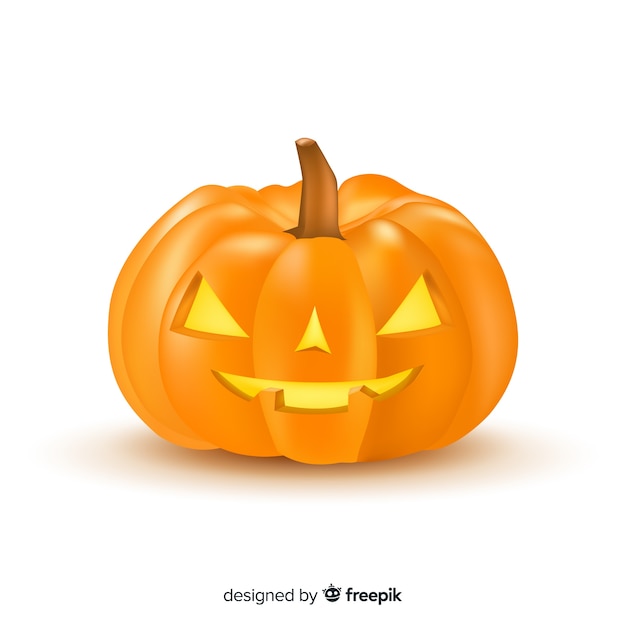 Realistic angry halloween pumpkin