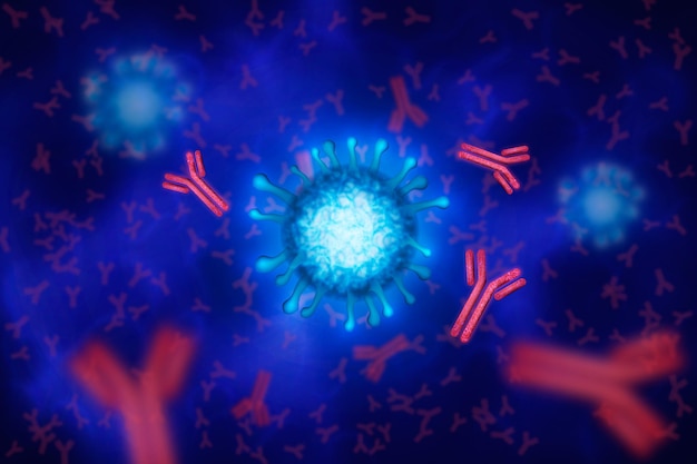 Free vector realistic antibody immunoglobulin molecule background