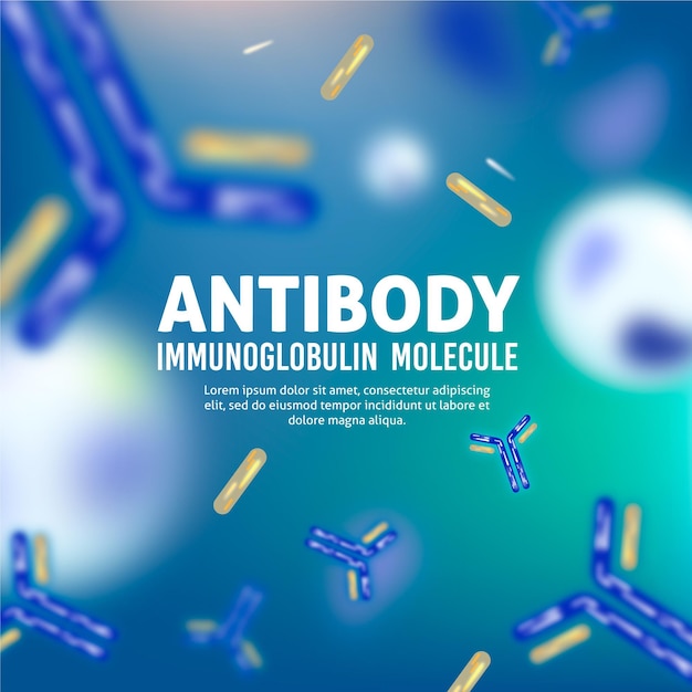 Vettore gratuito sfondo di molecola di immunoglobulina anticorpo realistico