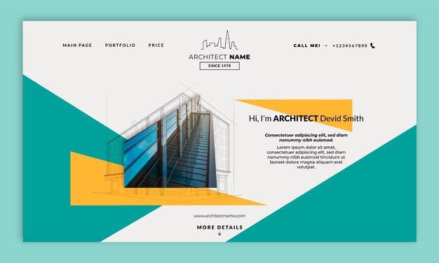 realistic architect project landing page