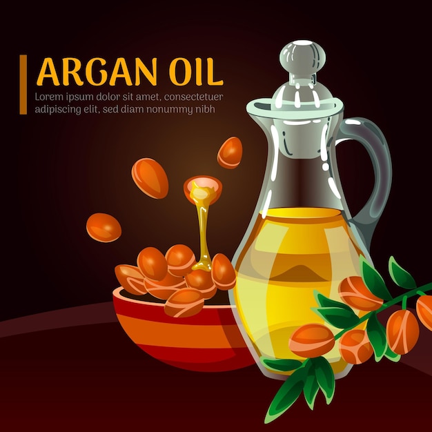 Vettore gratuito realistico olio di argan promo