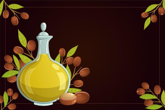 Realistic argan oil promo