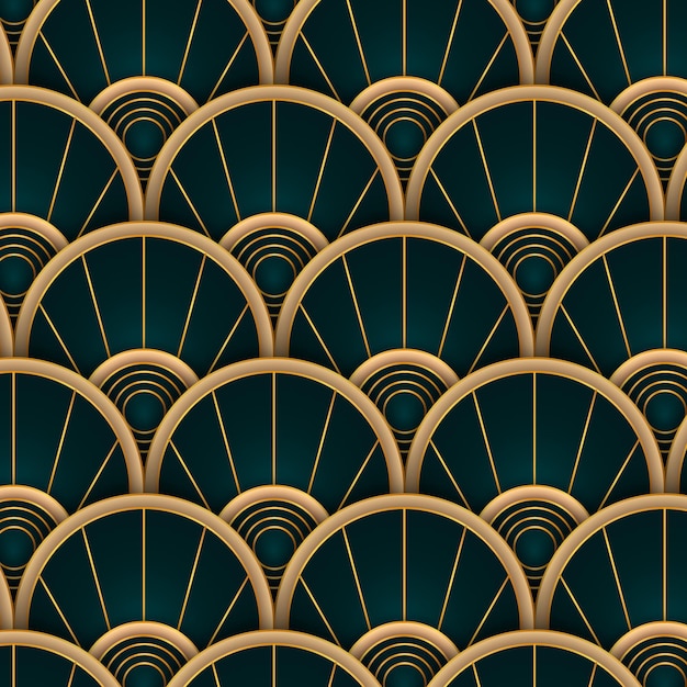 Free vector realistic art deco artistic pattern