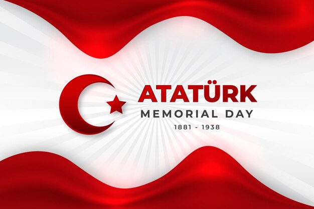 Realistic ataturk memorial day background