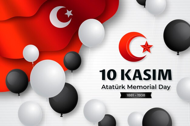 Realistic ataturk memorial day background